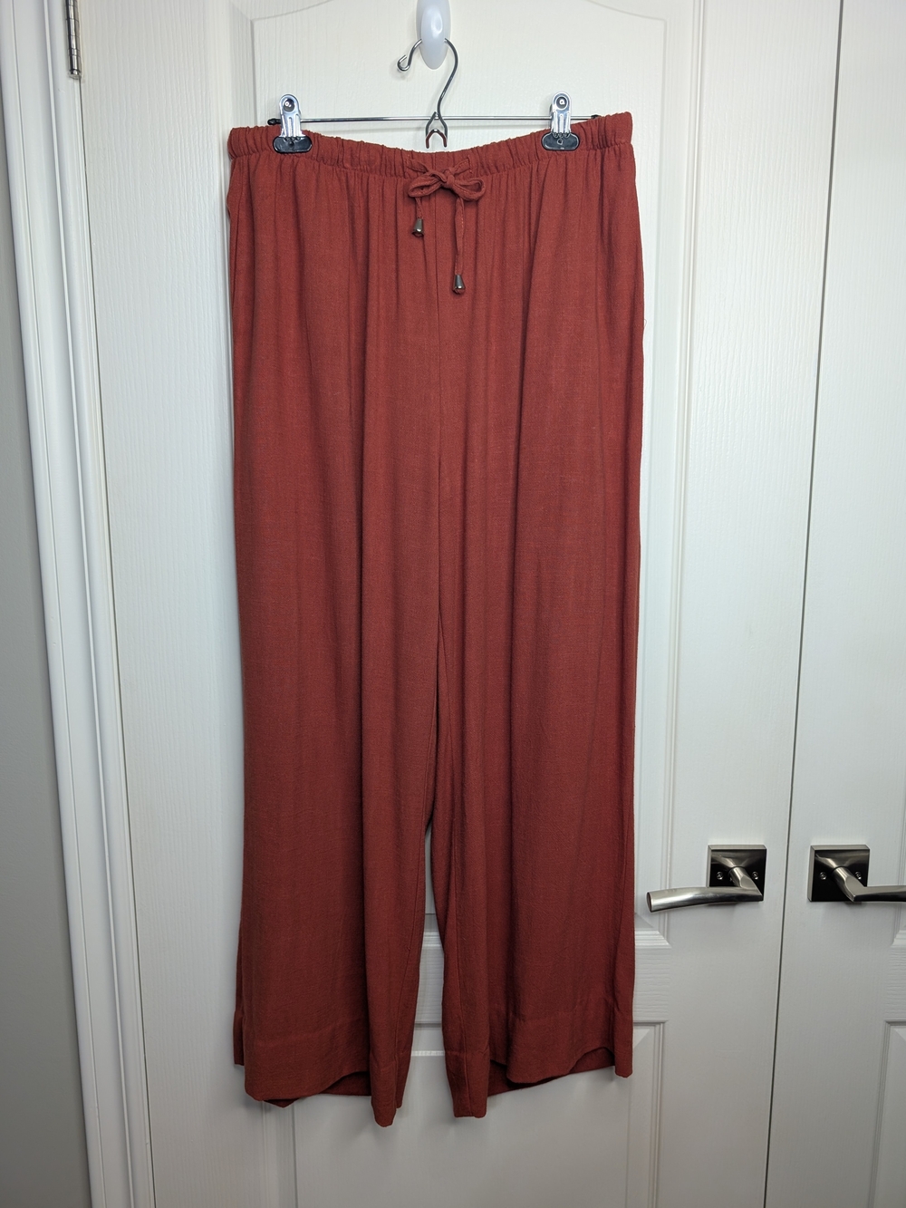 Amazon Wide-Leg Drawstring Pants in Rust Brown